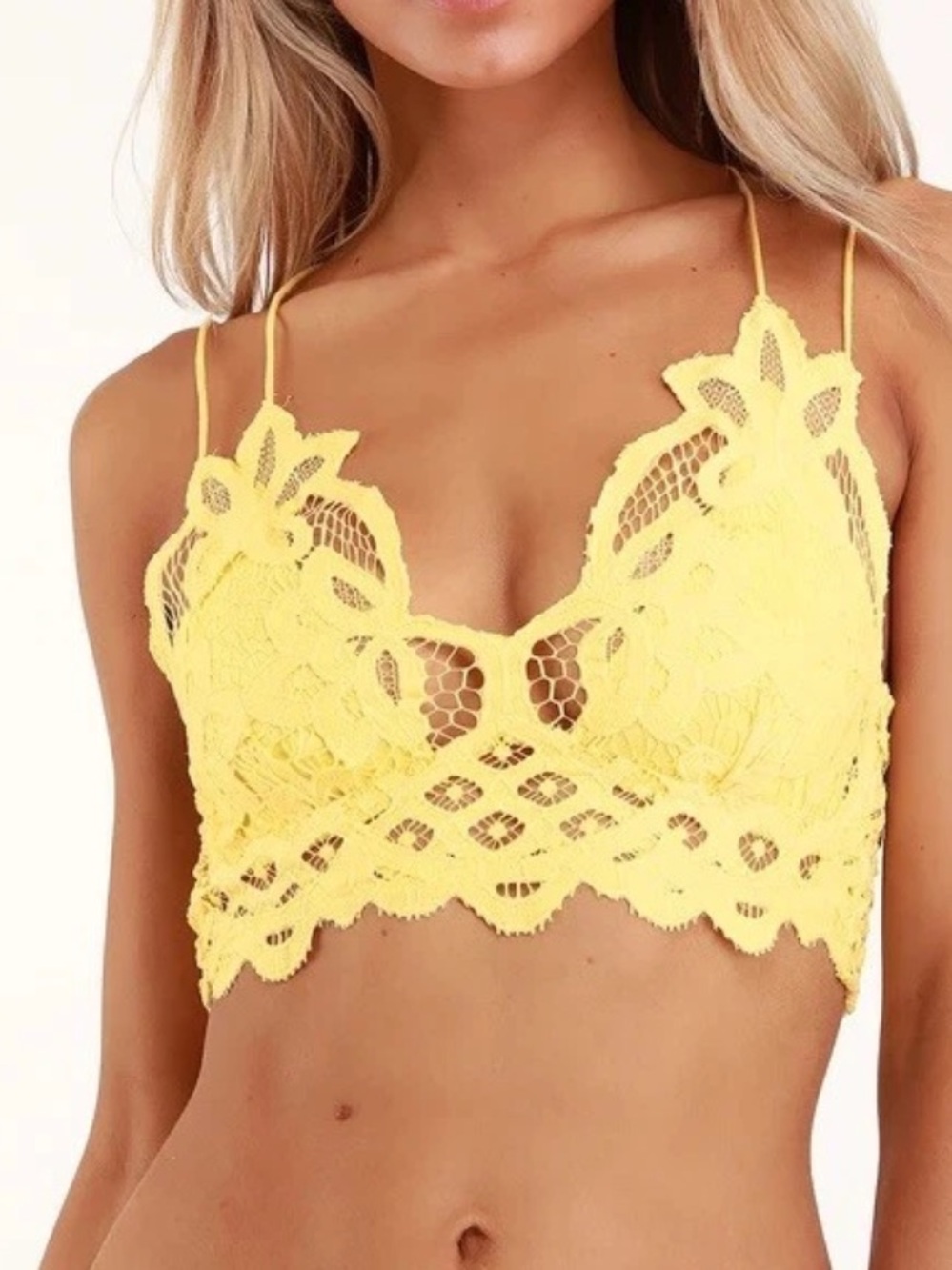 Free People Intimately Free Yellow Lace adella Bralette small